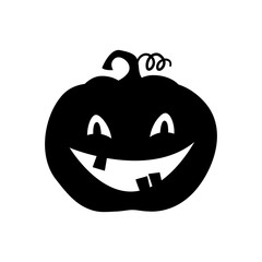 Pumpkin silhouette. Vector illustration of Halloween, design element.
