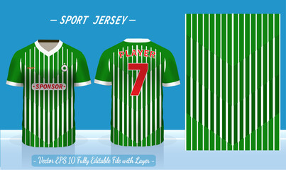 T-shirt sport design template. Abstract pattern v neck Football jersey concept with front and back view for Soccer, Cricket, Volleyball, Rugby, tennis, badminton uniform kit.	