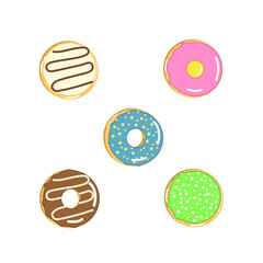 Fototapeta na wymiar Illustration of a collection of donut variants