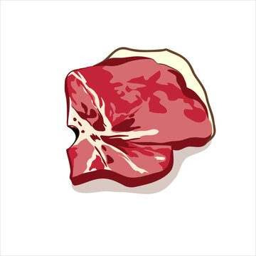  T-bone - A vector image of a piece of meat steak. Juicy hunk of meat. Isolated image. Original image. Universal use.