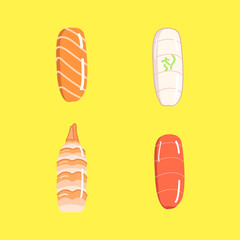  Japanese food sushi variant collection illustration