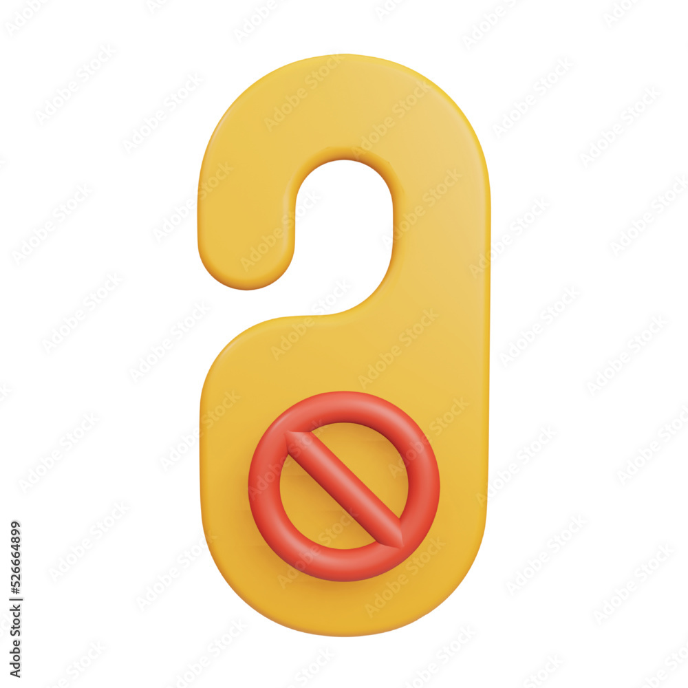 Poster do not disturb 3d rendering isometric icon.