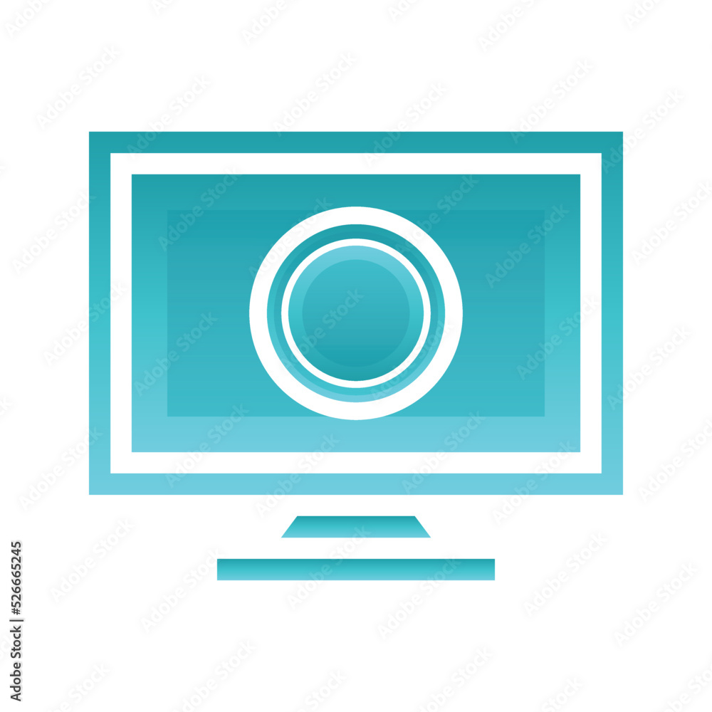 Poster monitor coin logo gradient design template icon element
