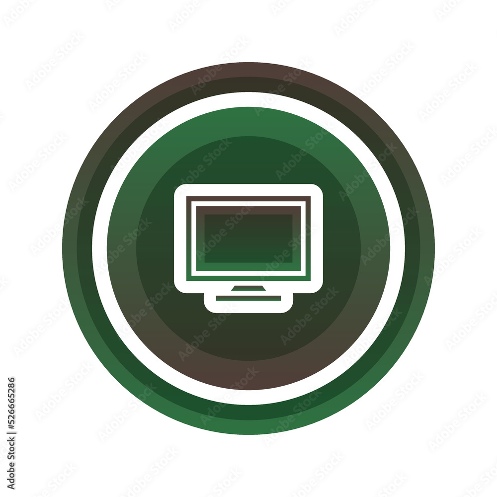 Poster monitor coin logo gradient design template icon element
