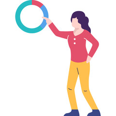 Banking and finance icon woman making analysis