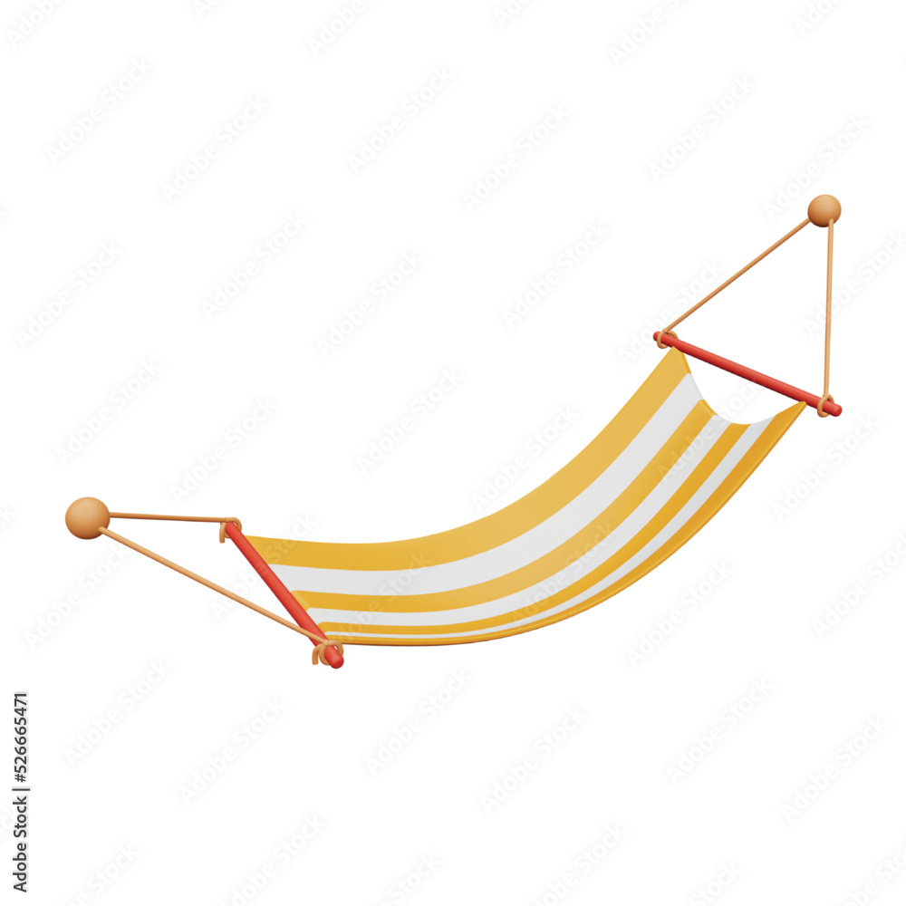 Aufkleber hammock 3d rendering isometric icon.