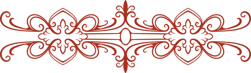 engraved ornament element design for border, editable color