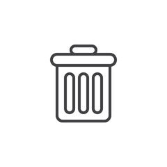 Trash bin line icon