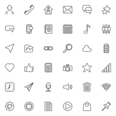 Social media line icons set