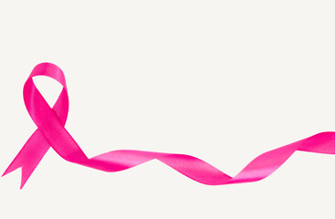 pink ribbon isolated on white background, Breast cancer awareness and October Pink day, world cancer day, national cancer survivor day