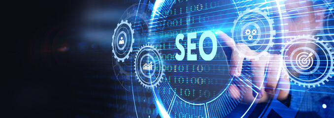 Business, Technology, Internet and network concept. SEO Search engine optimization marketing...
