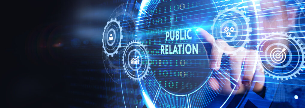 PR Public Relation Management. Business, Technology, Internet And Network Concept.