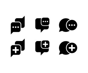 chat or add icon design vector illustration high quality black style