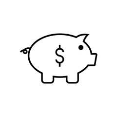 piggy bank for financials business icon design
