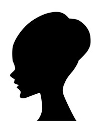 Women and girls face silhouette profile. silhouette of the head.