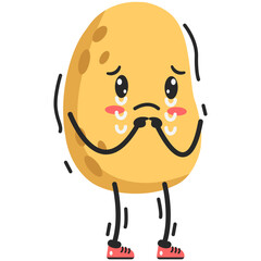 Sad Potatoes Character Illustration