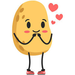 Shy Potatoes Character Illustration