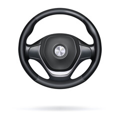 3d illustration, car steering wheel, realistic 3d icon