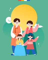 Korean Traditional Holiday Character Illustration 