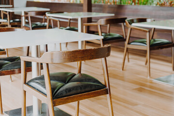 empty table and chair in restaurant
