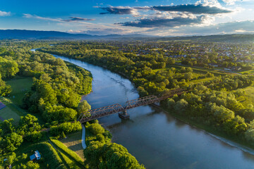 Nowy Sącz, most kolejowy na rzece Dunajec.
Małopolska