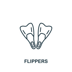 Flippers icon. Line simple Summer icon for templates, web design and infographics