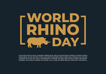 World rhino day background banner poster with rhino on navy color on september 22. © ngupakarti