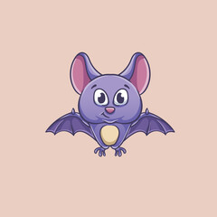 Bat cartoon flying icon design