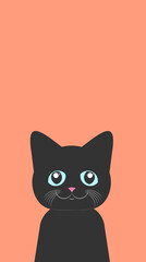 cute cat vector illustration wallpaper 