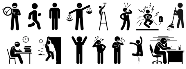 Foto op Canvas Man icon collection . people action pictogram set. flat vector illustration  © NDMarketing
