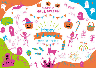 Fototapeta premium ハロウィンのアイコンセット