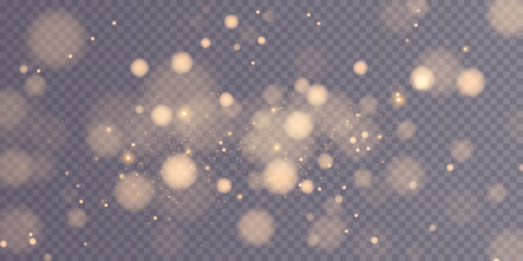 Shining bokeh isolated on transparent background. Light isolated lights. Transparent blurry shapes. Abstract light effect. Vector illustration.