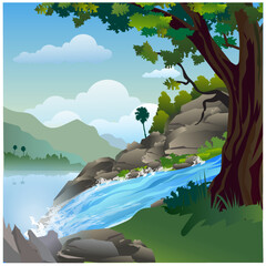 Obraz na płótnie Canvas Natural waterfalls