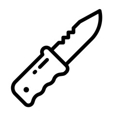 Knife icon in detailed outline style