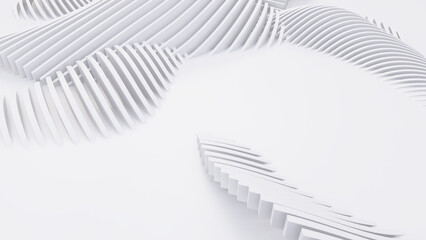 Naklejka premium Abstract Curved Shapes. White Circular Background.