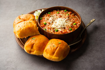 cheese Pav Bhaji Recipe is a  street food Bhaji-pav recipe with addition of cheese