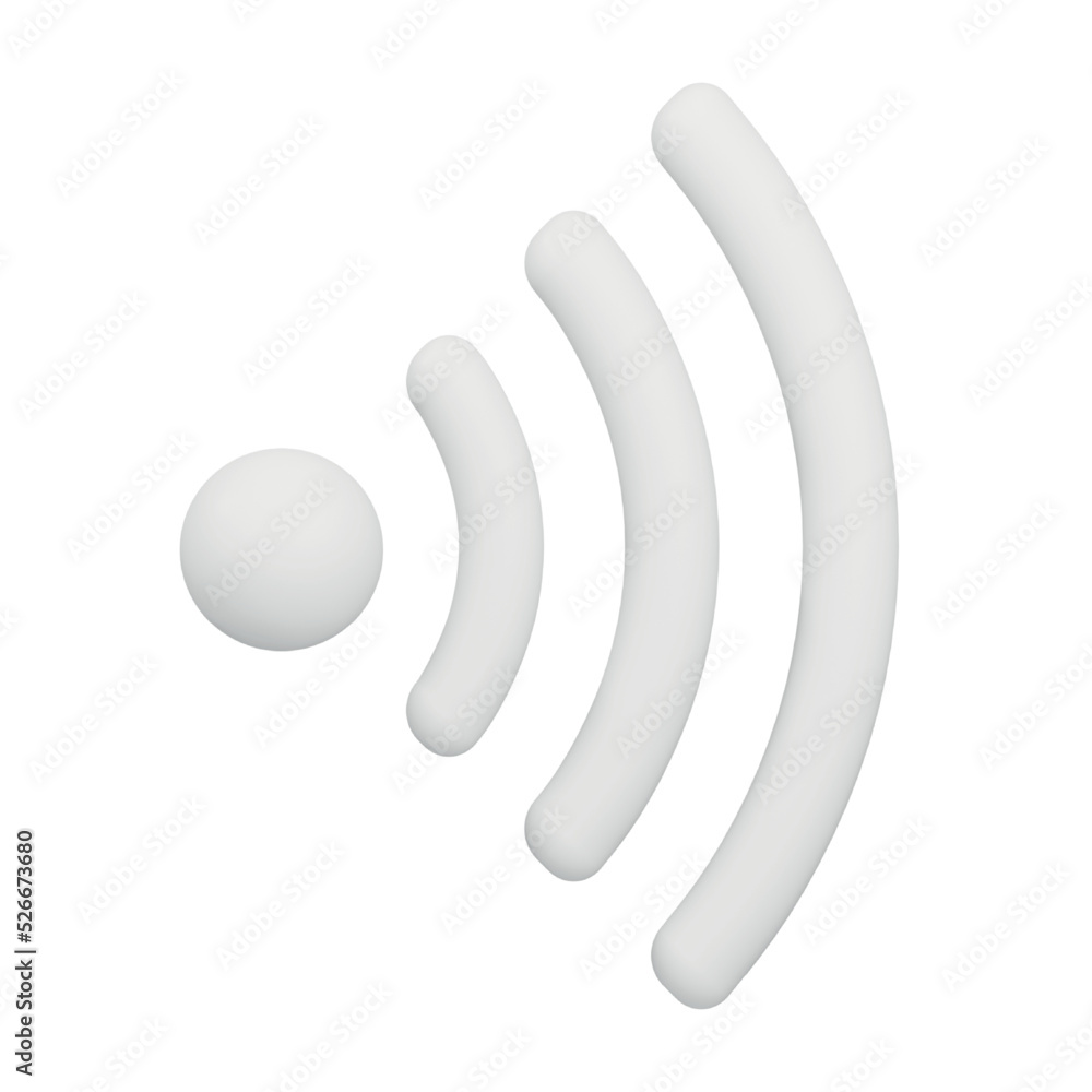 Poster wifi signals 3d rendering isometric icon.