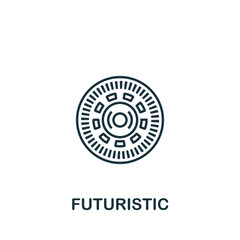 Futuristic icon. Line simple icon for templates, web design and infographics