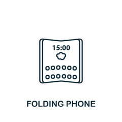 Folding Phone icon. Line simple icon for templates, web design and infographics