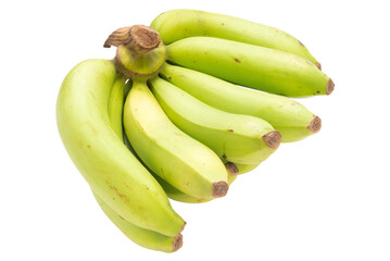 Green bananas on white background. No clipping path.
