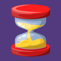 Hourglass game icon. Vector isolated illustration of a timer. Classic time measurement tool. Bright and shiny sandglass.