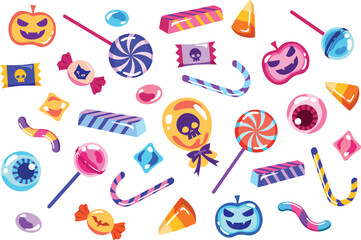 Halloween Candy Collection Vector Illustration