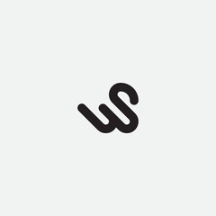 Initial letter WS monogram logo design.