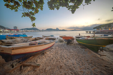Fototapeta premium fishing boats in Rio de Janeiro