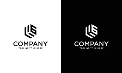 Modern HG logo design. hexagon geometric vector logotype on a black and white background.