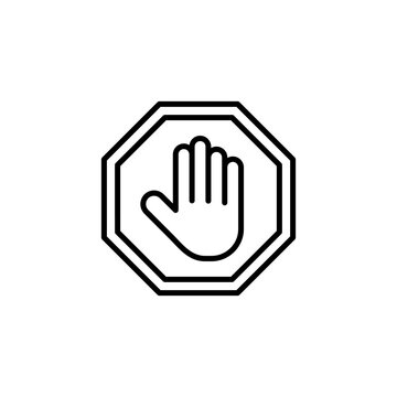 Stop icon for web and mobile app. stop road sign. hand stop sign and symbol. Do not enter stop red sign with hand