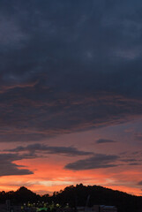 sunset over the mountains