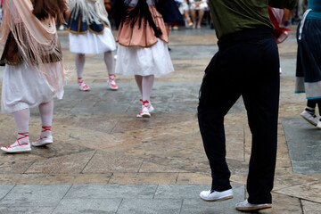 Basque folk dance in the street
