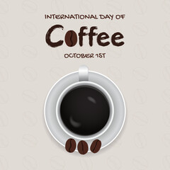 International Coffee Day October 1st illustration on isolated background