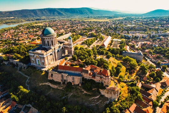 Esztergom, Hungary -the Basilica of Our Lady in Esztergom by the river Danube. Discover the beauties of Hungary.
